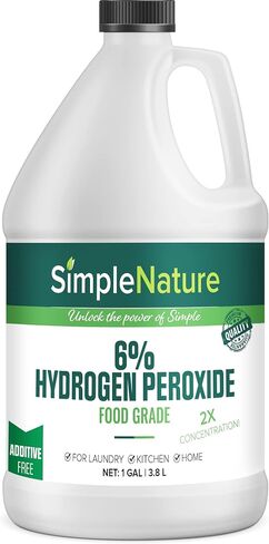 SimpleNature 12% Food Grade Hydrogen Peroxide Solution - 1 Gallon - Natural Multipurpose Cleaner - Made in USA - Ideal for Commercial, Residential, Kitchen, Bath, Laundry, and More - Ecofriendly in Saudi Arabia