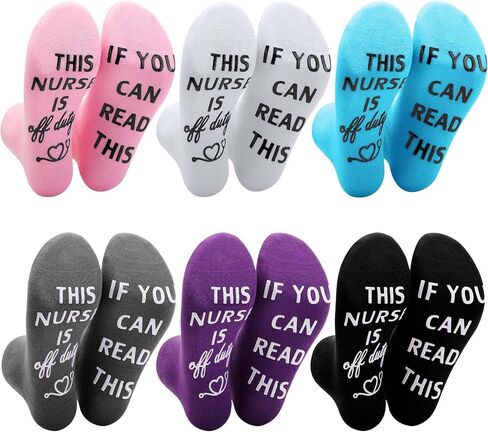 Ramede 6 Pairs Teacher Ankle Socks Nurse Socks Bulk for Women If You Can Read This for Appreciation Presents in Saudi Arabia