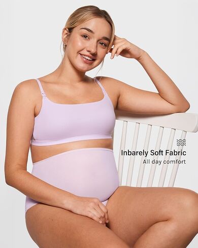 INLYRIC Women's Inbarely Soft Nursing Bras Unlined Bralettes Maternity Bra for Breastfeeding Unpadded Comfy Sleep Seamless in Kuwait