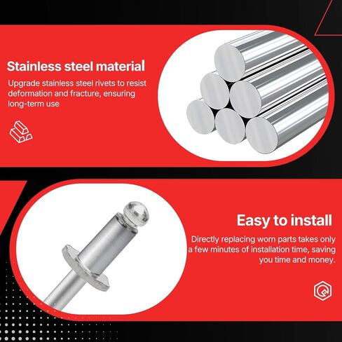 Stainless Steel Silver Rivets VIN Door Tags Fit for Chrysler GM Ford AMC Cars（Set of 8） (MD8PCS) in Saudi Arabia