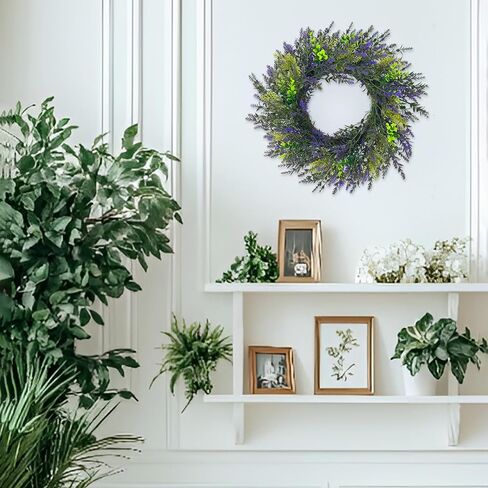 12 بوصة الحكيم والزهور الأخضر للباب الأمامي أو الجدار أو الديكور الداخلي - الزهور الربيع والصيف مع المساحات الخضراء - مثالية للمكتب المنزلي أو الزفاف in Kuwait
