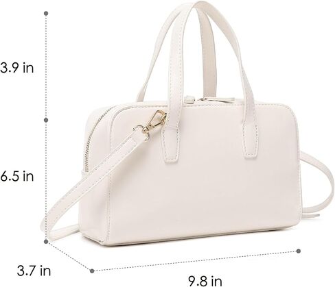 Women's Boston Bowler Top Handle Satchel Bag with Detachable Crossbody Strap in Saudi Arabia
