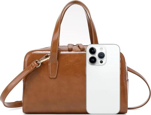 Women's Boston Bowler Top Handle Satchel Bag with Detachable Crossbody Strap in Saudi Arabia