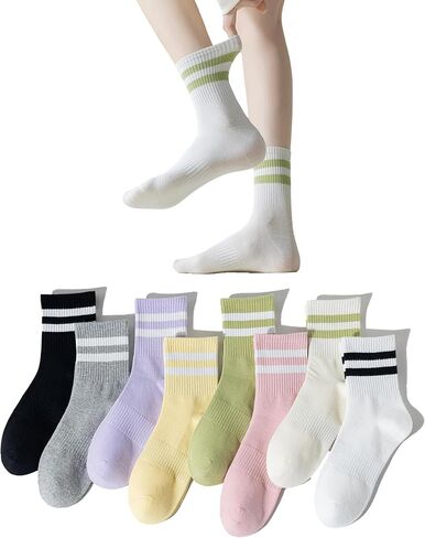 Aesthetic matching socks,Stylish Women's Casual Comfort Athletic Socks, Crew Socks for Women in Kuwait