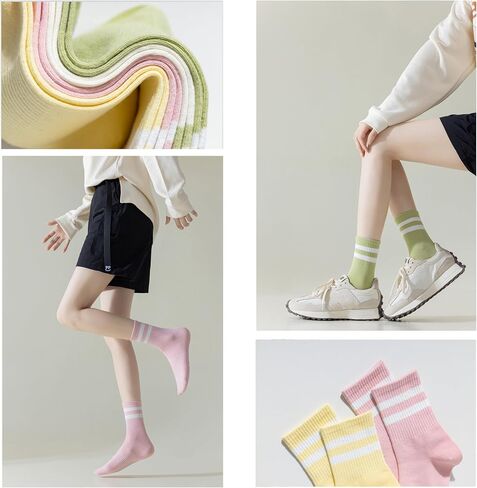 Aesthetic matching socks,Stylish Women's Casual Comfort Athletic Socks, Crew Socks for Women in Kuwait