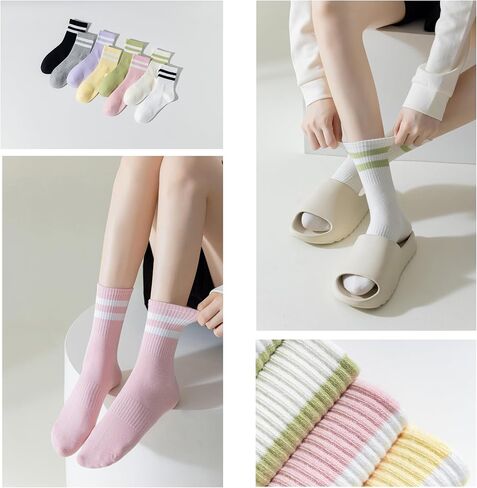 Aesthetic matching socks,Stylish Women's Casual Comfort Athletic Socks, Crew Socks for Women in Kuwait