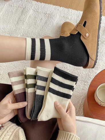Aesthetic matching socks,Stylish Women's Casual Comfort Athletic Socks, Crew Socks for Women in Kuwait