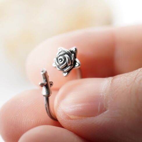 16G Rose Flower Lip Rings Surgical Steel Snake Bite Jewelry for Snake Bites Piecing, Horseshoe Labret Jewelry for Lip Piercing, 16 Gauge in Saudi Arabia