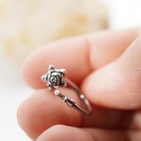 16G Rose Flower Lip Rings Surgical Steel Snake Bite Jewelry for Snake Bites Piecing, Horseshoe Labret Jewelry for Lip Piercing, 16 Gauge in Saudi Arabia