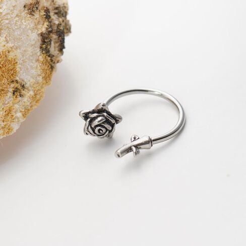 16G Rose Flower Lip Rings Surgical Steel Snake Bite Jewelry for Snake Bites Piecing, Horseshoe Labret Jewelry for Lip Piercing, 16 Gauge in Saudi Arabia