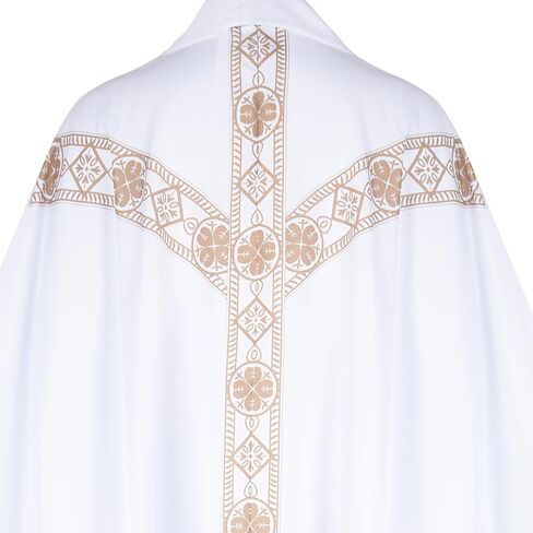 Church Catholic Priest Chasubles Vestments, Robe Chasuble Mass Round Collar Robe with Stole Men in Kuwait