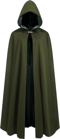 Men Renaissance Cloak with Lining,Medieval Cloak with Hood Men Women,Warm Cape for Women,Winter Cape for Adult in Kuwait