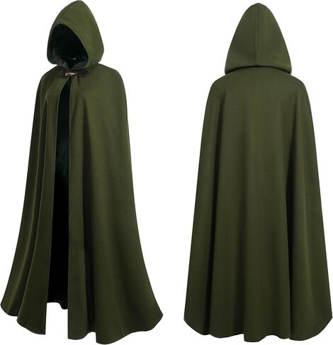 Men Renaissance Cloak with Lining,Medieval Cloak with Hood Men Women,Warm Cape for Women,Winter Cape for Adult in Kuwait