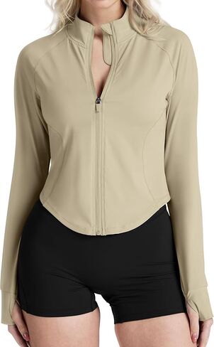 GYM RAINBOW Women's UPF 50+ Sun Protection Jacket Cooling Cropped Lightweight Sun Shirt Running Jacket Outdoor Hiking in Kuwait