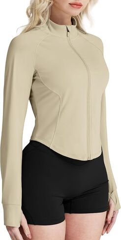 GYM RAINBOW Women's UPF 50+ Sun Protection Jacket Cooling Cropped Lightweight Sun Shirt Running Jacket Outdoor Hiking in Kuwait