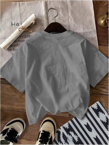 Men's Graphic Letter Print Tees Crewneck Short Sleeve Baggy Drop Shoulder Vintage T Shirts Streetwear in Saudi Arabia
