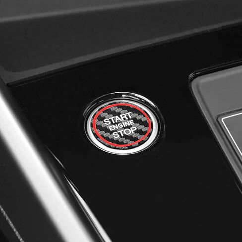 BETTERHUMZ Car Engine Start Button Sticker Compatible with Audi A3 8Y S3 RS3 Sportback 2021-2025 for Alcantara Key Ignition Button Trim Interior Molding Accessories (Carbon) in Saudi Arabia