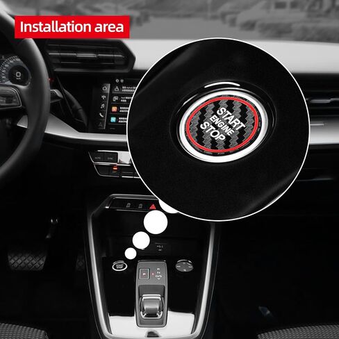 BETTERHUMZ Car Engine Start Button Sticker Compatible with Audi A3 8Y S3 RS3 Sportback 2021-2025 for Alcantara Key Ignition Button Trim Interior Molding Accessories (Carbon) in Saudi Arabia