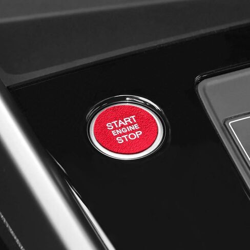 BETTERHUMZ Car Engine Start Button Sticker Compatible with Audi A3 8Y S3 RS3 Sportback 2021-2025 for Alcantara Key Ignition Button Trim Interior Molding Accessories (Carbon) in Saudi Arabia
