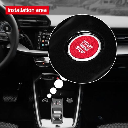 BETTERHUMZ Car Engine Start Button Sticker Compatible with Audi A3 8Y S3 RS3 Sportback 2021-2025 for Alcantara Key Ignition Button Trim Interior Molding Accessories (Carbon) in Saudi Arabia