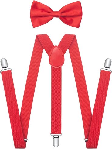 Suspenders for Boys Girls, Mens Suspender and Bow tie Set with Glasses in Kuwait