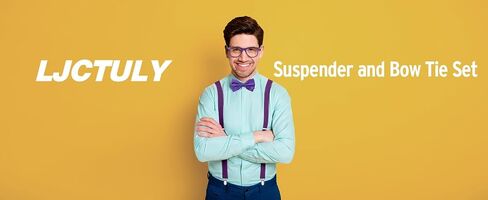 Suspenders for Boys Girls, Mens Suspender and Bow tie Set with Glasses in Kuwait