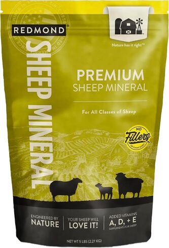 Redmond All Natural Sheep Mineral Supplement - Essential Trace Minerals for Overall Health and Growth Support - 5 lbs in Saudi Arabia