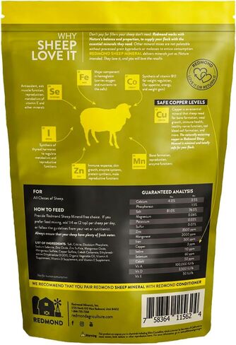 Redmond All Natural Sheep Mineral Supplement - Essential Trace Minerals for Overall Health and Growth Support - 5 lbs in Saudi Arabia