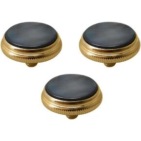 Gold Black Shell Inlay Trumpet Finger Buttons for Trumpet Accessory Replacement 3 Pcs