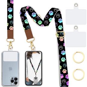Phone Lanyard Wrist Strap Crossbody Adjustable, Cell Phone Lanyard for Around The Neck Shoulder, Phantom Dog Paw Phone Wristlet Strap, Funny Lanyard for Keys Phone Case ID Badges Phone Accessories