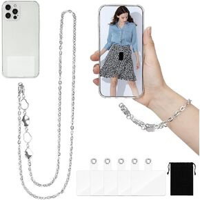 Phone Wrist Strap, Phone Lanyard Tether, Detachable Cellphone Lanyard with 5 Tether Tab, Hands-Free Wrist Strap