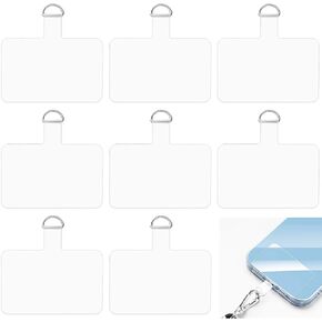 8 Pcs Phone Tether Tabs, Universal Cell Phone Patch, Phone Lanyard Patch, Safe, Non-adhesive Cell Phone Lanyard Tab, Replacement Patch for Universal Cell Phone Lanyard (Transparent)