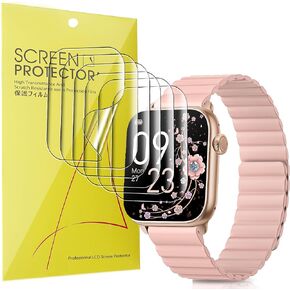 Compatible for AKUMAKA 209DK Smart Watches Screen Protector, [6 Pack] Full Coverage TPU Clear Film Compatible for AKUMAKA 209DK 1.85'' Smart Watches (6 PACK)