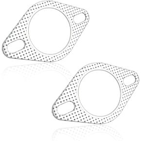 2PCS 2" Car Exhaust Gasket with 2-Bolt,Replaces OEM#120-06310-0002 Exhaust Manifold Gasket,Exhaust Flange Gasket Car Accessories Made of High Temp Gasket Material (2 Inch)