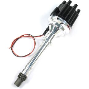 PerTronix D100800 Flame-Thrower Plug and Play Non Vacuum Advance Black Cap Billet Electronic Distributor with Ignitor II Technology for Chevrolet Small Block/Big Block