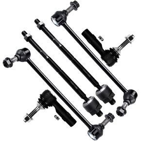 SCITOO 6pcs Suspension Kit Front Stabilizer Sway Bar End Links Outer Inner Tie Rod Ends Fit 2010 2011 2012 For Ford Flex Taurus For Lincoln MKS MKT