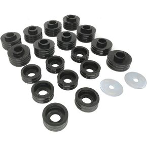 Super Duty Body Mount Bushings Kit Replacement for 1999-2017 F250 F350 2WD/4WD OEM Black Rubber Base Mounts KF04050BK