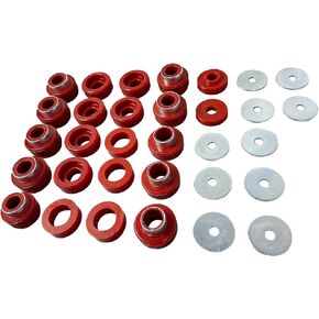 Body Mount Bushings Insert Red 22-Piece Kit for 1987 1988 1989 1990 1991 1992 1993 1994 1995 Jeep Wrangler Prothane 1-105 Body Mount Kit Fits 87-95 Wrangler (YJ)