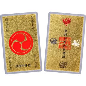 card type gold leaf amulet for wealth and prosperity feng shui money luck Japanese traditional fortune craft talisman 3.4 * 2.12 inches