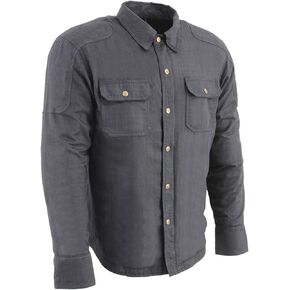 Milwaukee Leather MPM1622 Men's Black CE Armored Flannel Biker Shirt, 3X-Large