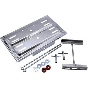 Universal Stainless Steel Battery Tray Holder Hold Down Kit by GSKMOTOR with "J" Hooks, Battery Tray Kit Fits for Street Hot Rod Race(Polished Stainless Steel)