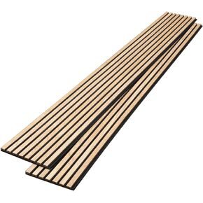Kieacia Wood Slat Acoustic Panels for Wall and Ceiling | 3D Slat Wood Panels| Decorative Soundproof Paneling | Noise Reduction | 94.49"x 23.62" Each Box - Dark Walnut