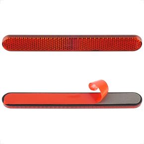 evermotor Motorcycle Red Reflectors Stick-On, 5.47 Inch Oval Bike Reflector Self Adhesive Visible for Mailbox Post,UTV Rack,Tail Box Boat,Fence(2 Pcs)