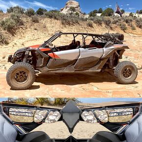 Goldfire Maverick x3 Accessories, X3 Front Upper Door Bags for 2017 2018 2019 2020 2021 Can Am Maverick X3 Max XRS XDS Turbo RR with Removable Knee Pad (Red Piping)