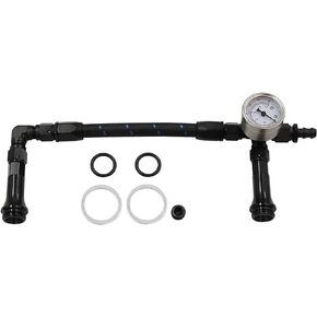 4150 Carburetor Fuel Line Kit AN6 Dual Feed Fuel Line with Pressure Gauge for Holley Black with Pattern