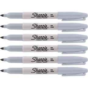 Sharpie Fine Point Permanent Marker, Celestial Gray, 6 Pack