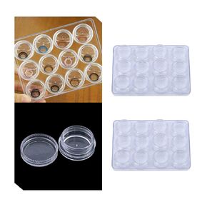 2Box 24Pcs Transparent Contact Lenses Soakbox Storage Case Thicken 12 Grids Display Box