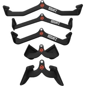 SQUATZ Lat Pulldown Attachments - Mag Grips - Pull Down Bar - Cable Machine Rubber Coated Handles for Comfort and Grip in Kuwait
