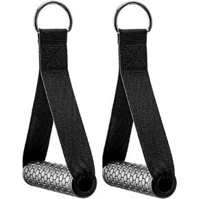 Exercise Cable Handles,Cable Machine Attachment Handles,Cable Handles Compatible with Cable Machines,Super Strong Nylon Webbing for Resistance Training(1 Pairs)