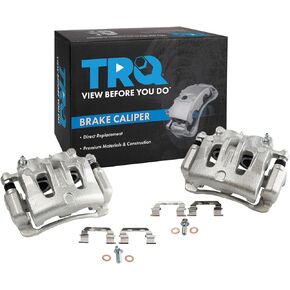 TRQ New Front Disc Brake Caliper with Bracket & Hardware Pair for Hyundai Entourage Kia Sedona